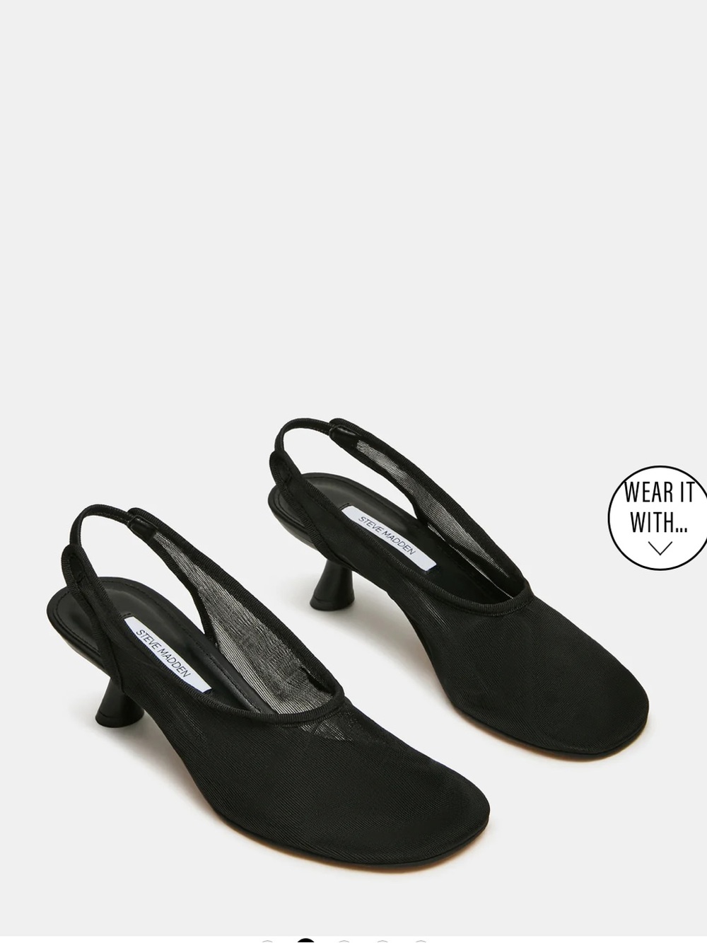 Steve Madden Black Mesh Slingback Flats